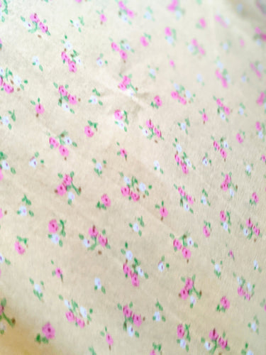 Yellow Small Flowers Winceyette Brushed Cotton Fabric, Pink and White Small Flowers Fabric, Small Flower Fabric
